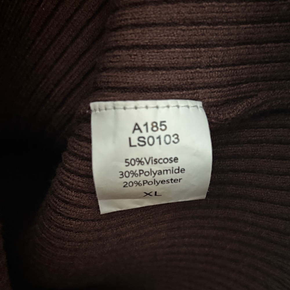 Brown Ribbed Long Sleeve Top - Picture 5 of 5